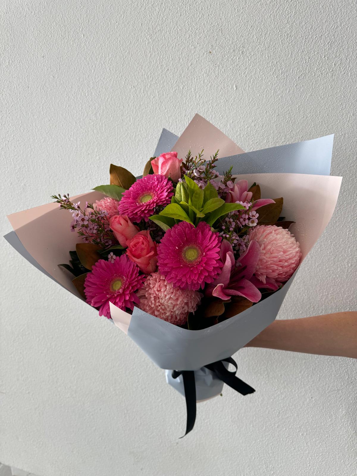 A bouquet of pink flowers