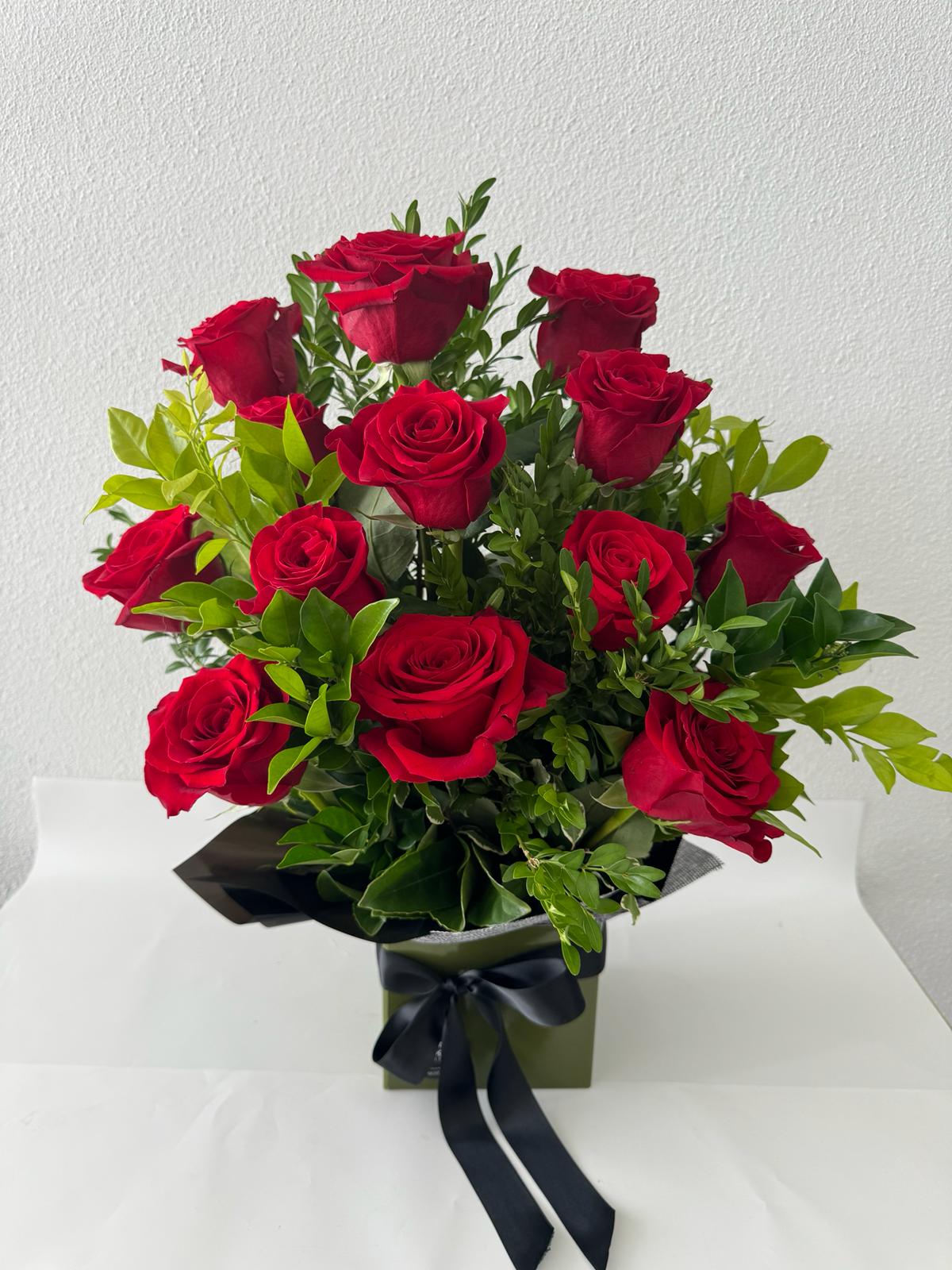 Red Rose Box Arrangement