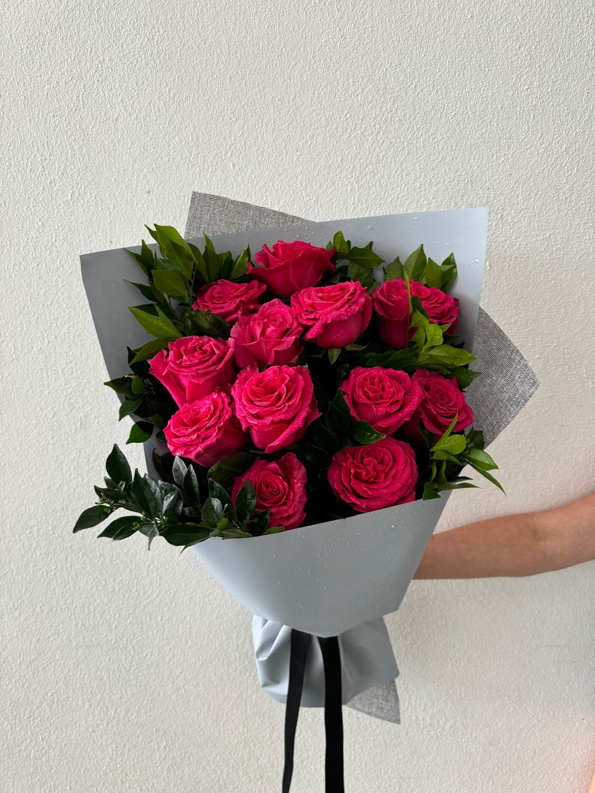 Dozen Pink Rose Bouquet